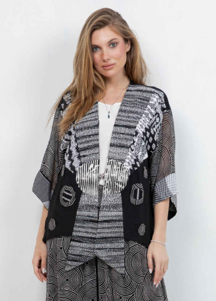 Sterling Style Frog Closure Jacket - 6190J BLACK/WHITE