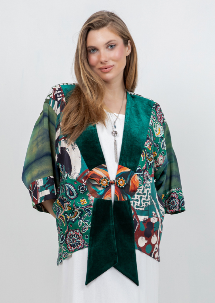 Sterling Style Frog Closure Jacket - 6188J Emerald