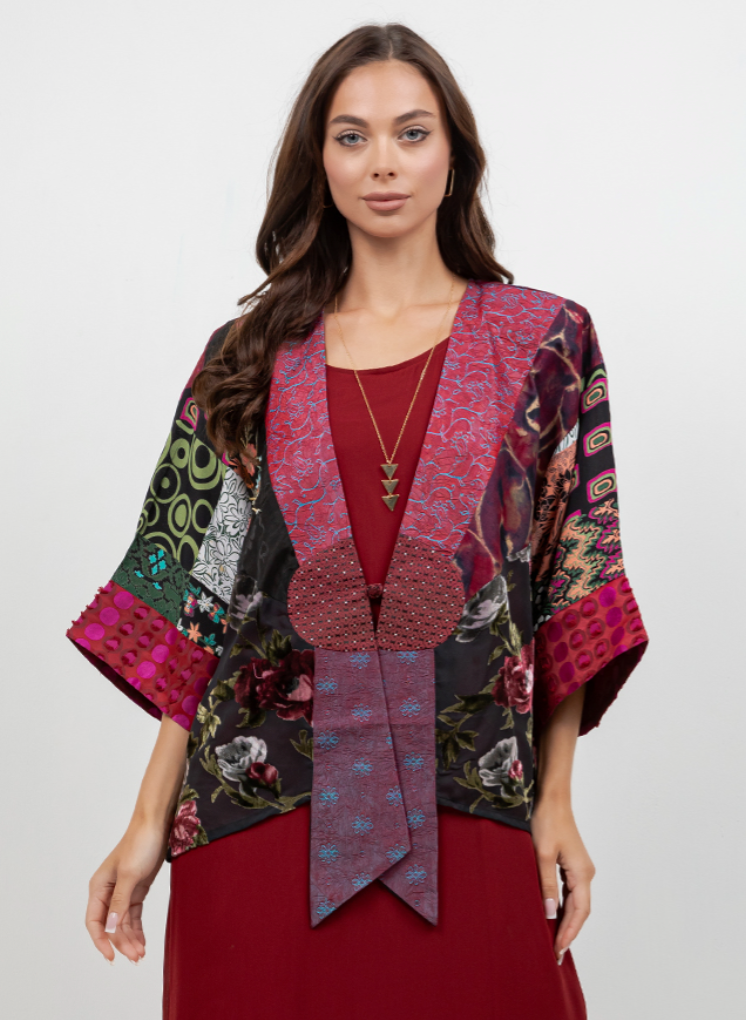Sterling Style Frog Closure Jacket - 6243J BLACK/RED
