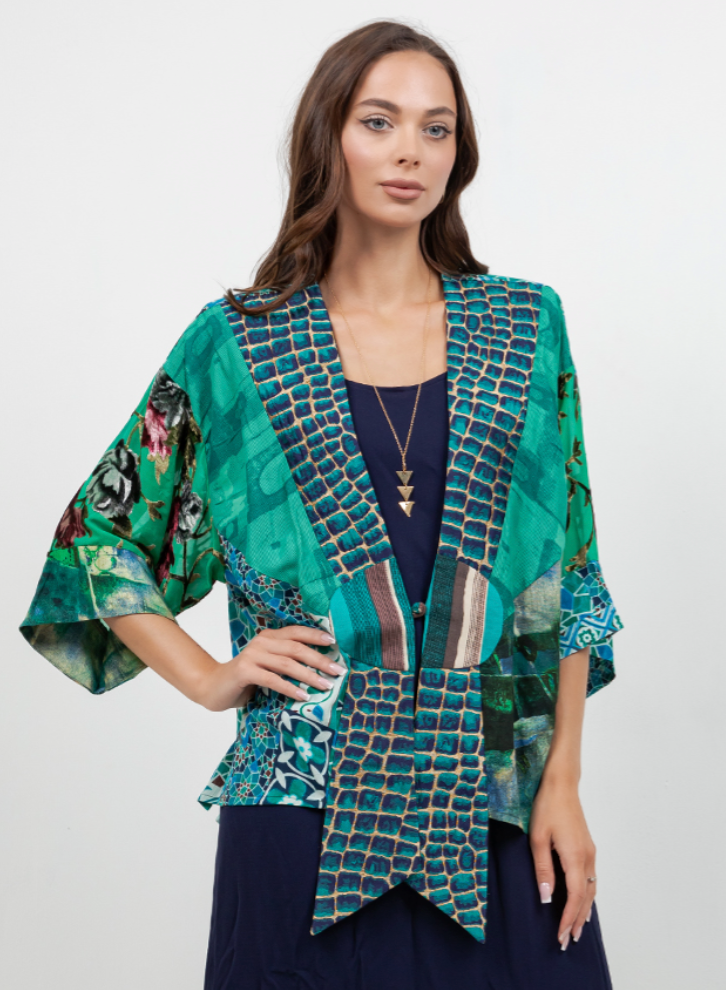 Sterling Style Frog Closure Jacket - 6244J TEAL