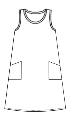 Prairie Cotton by CMC Printed Tank Patch Pocket Dress - BB363/P - JERSEY BORA BORA