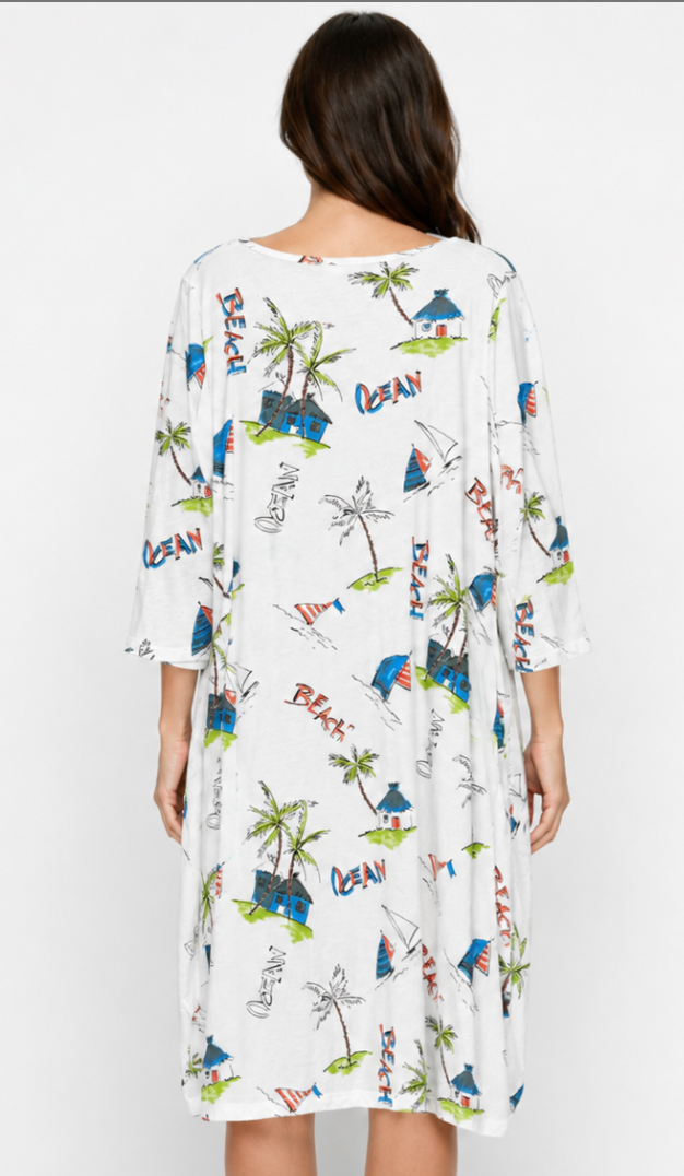 Prairie Cotton by CMC Printed Tulip Dress - OC956/P - JERSEY OCEAN CARIBE