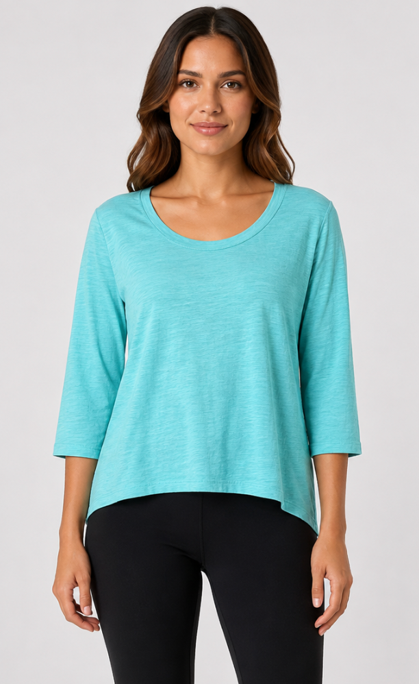Prairie Cotton by CMC Jersey Slub 3/4 Sleeve Hi-Low - JS262