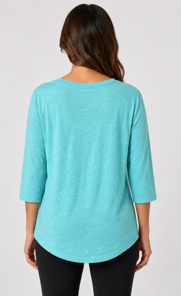 Prairie Cotton by CMC Jersey Slub 3/4 Sleeve Hi-Low - JS262