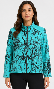 Prairie Cotton by CMC Printed Stretch Terry Zip-Up Jacket - BR682/P - STRETCH TERRY BRANCHES