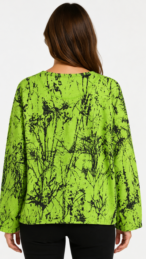 Prairie Cotton by CMC Stretch Terry Printed Crew Neck Long Sleeve Sweatshirt - BR746/P - STRETCH TERRY BRANCHES