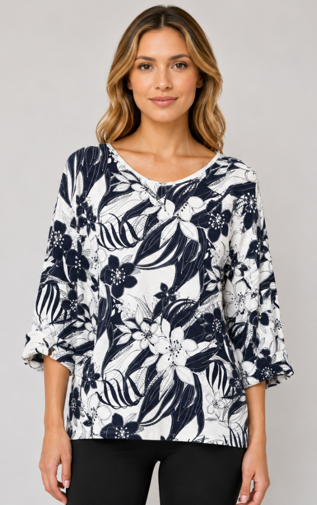 Prairie Cotton by CMC Stretch Terry Printed Raw Edge Sweatshirt - ML747/P - STRETCH TERRY MALLORCA