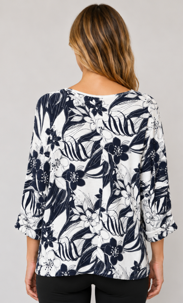 Prairie Cotton by CMC Stretch Terry Printed Raw Edge Sweatshirt - ML747/P - STRETCH TERRY MALLORCA