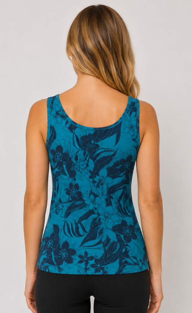Prairie Cotton by CMC Stretch Terry Printed Ruched Tank Top - ML796/P - STRETCH TERRY MALLORCA