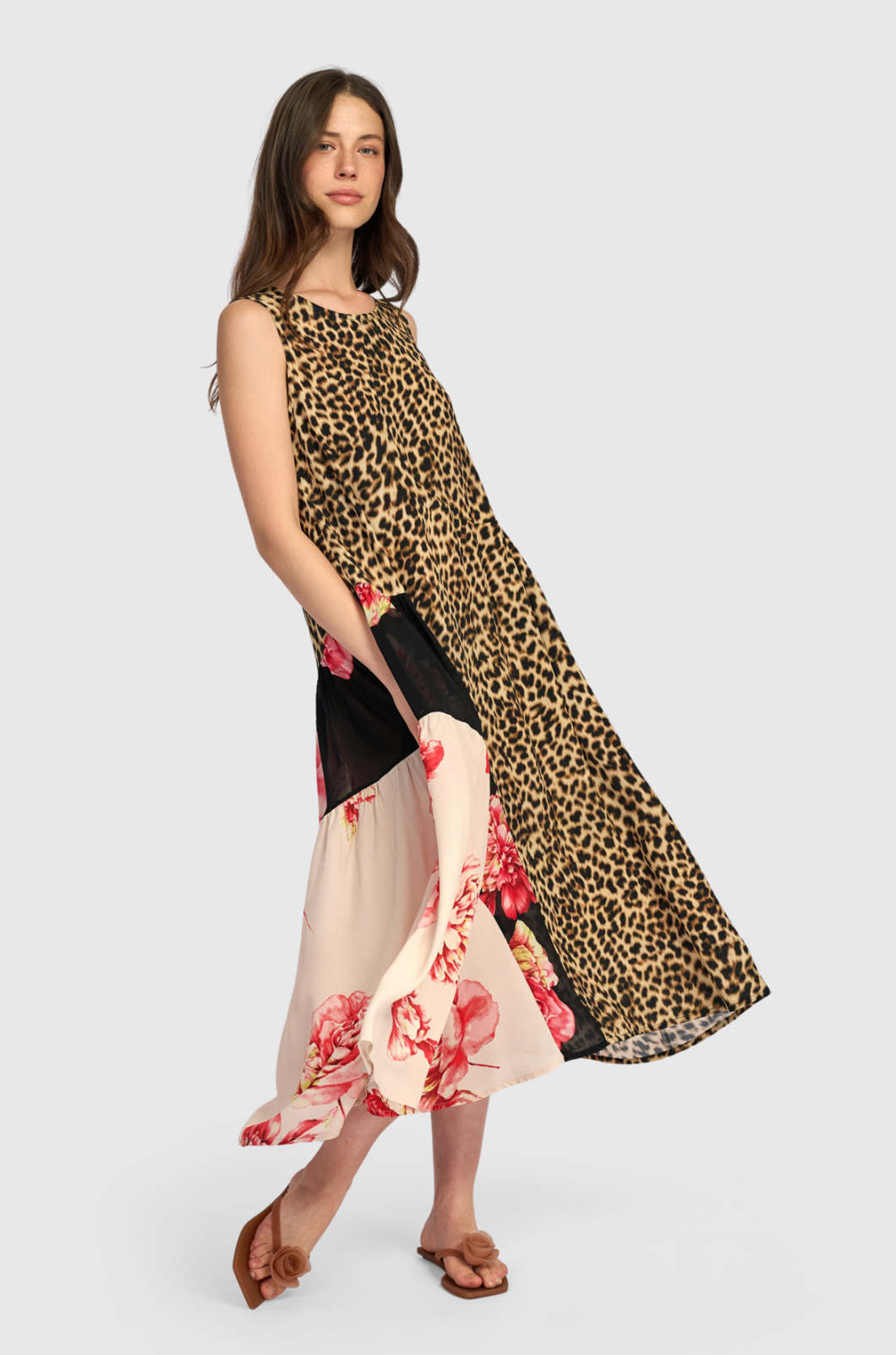 ALEMBIKA Viscose Dress & Half Slip - ED315F - FLORAL