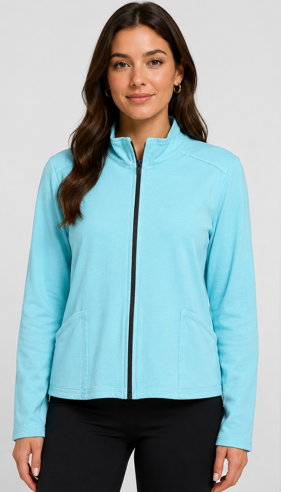 Prairie Cotton by CMC Stretch Terry Zip Up Cover Jacket - ST682