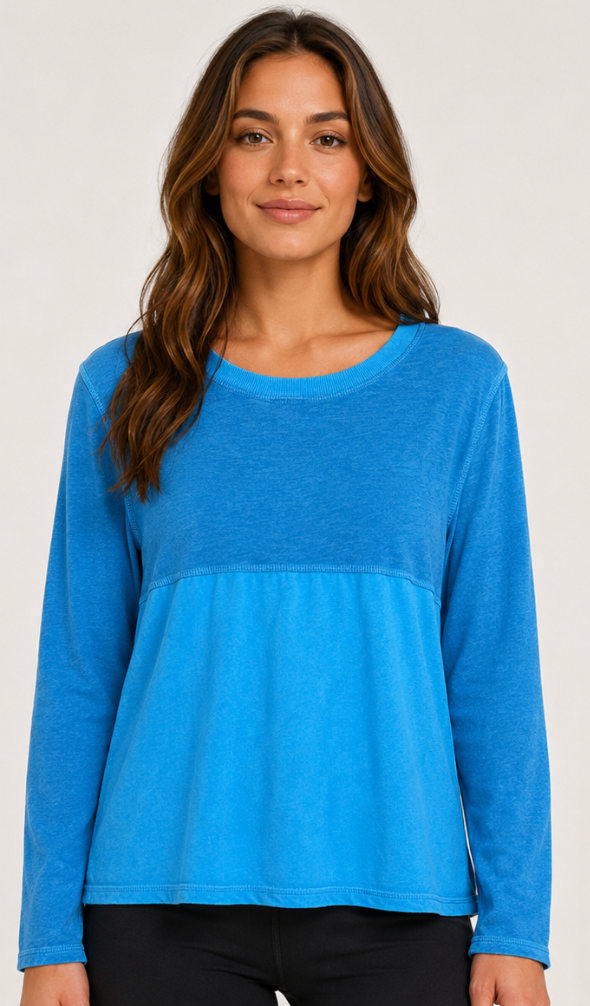 Prairie Cotton by CMC Heather Stretch Terry Contrast Crew Sweatshirt - HST706