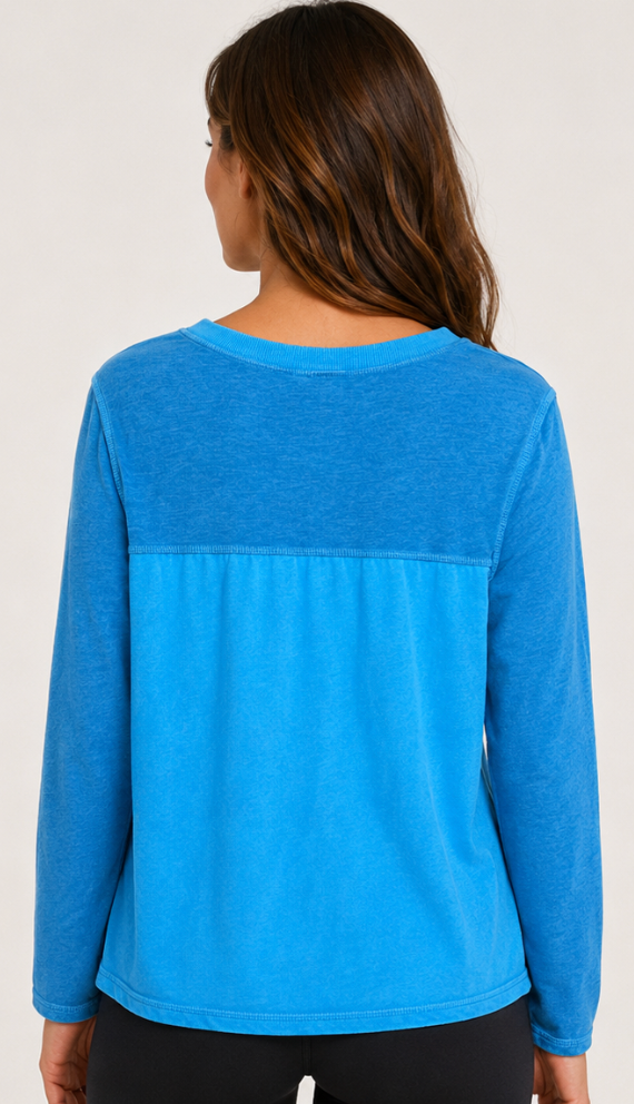 Prairie Cotton by CMC Heather Stretch Terry Contrast Crew Sweatshirt - HST706