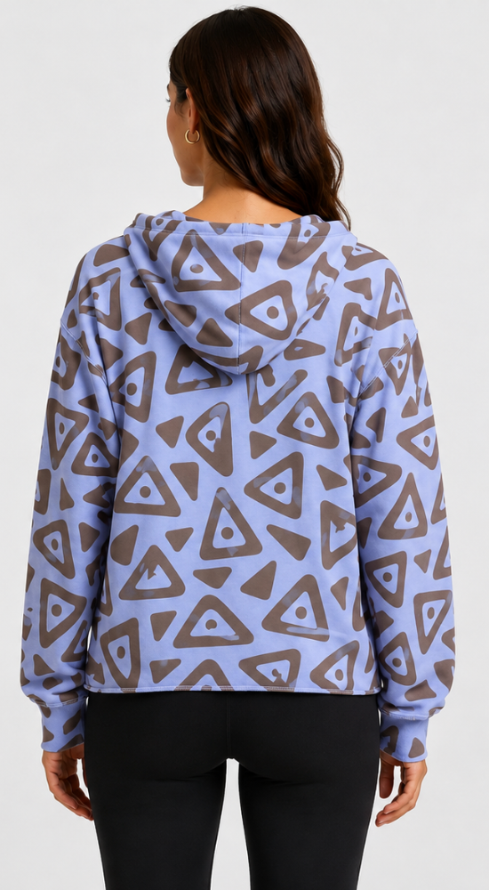 Prairie Cotton by CMC Heather Stretch Terry Printed Hoodie Pullover - TO144/P - STRETCH TERRY TOPAZ