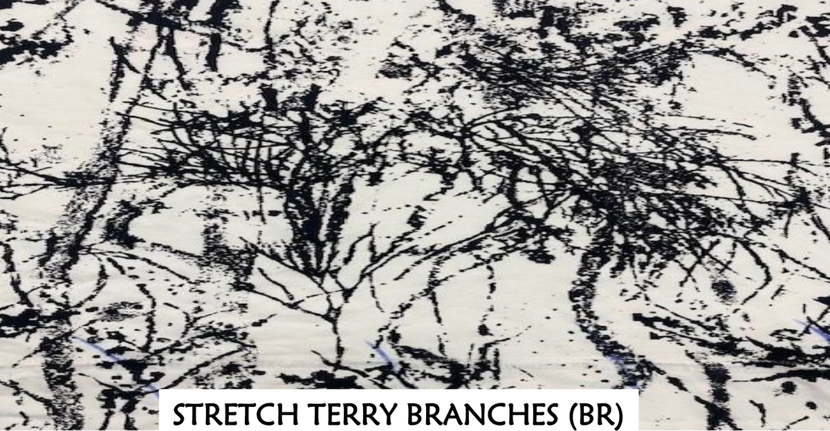 Prairie Cotton by CMC Stretch Terry Printed Ruched Tank Top - BR796/P - STRETCH TERRY BRANCHES