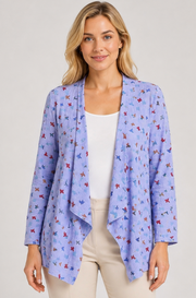 Prairie Cotton by CMC Crinkle Gauze Printed Open Jacket - BY246/P - BUTTERFLY