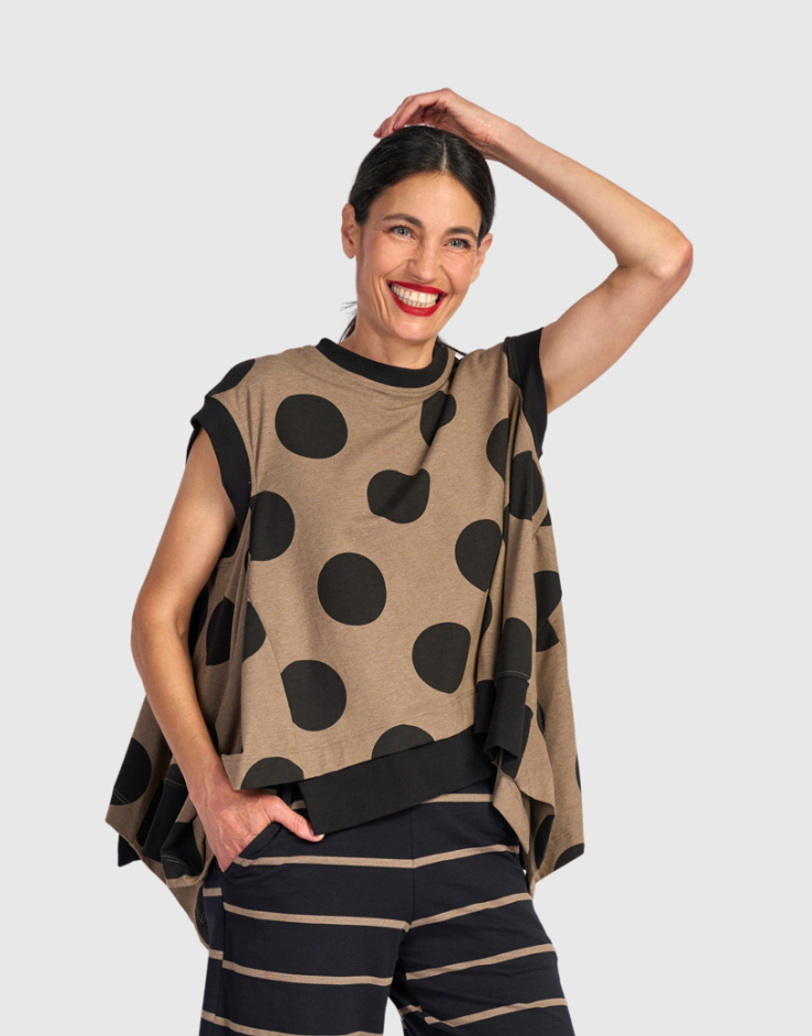 ALEMBIKA Cotton-Knit Top - UT339S - SPOTS