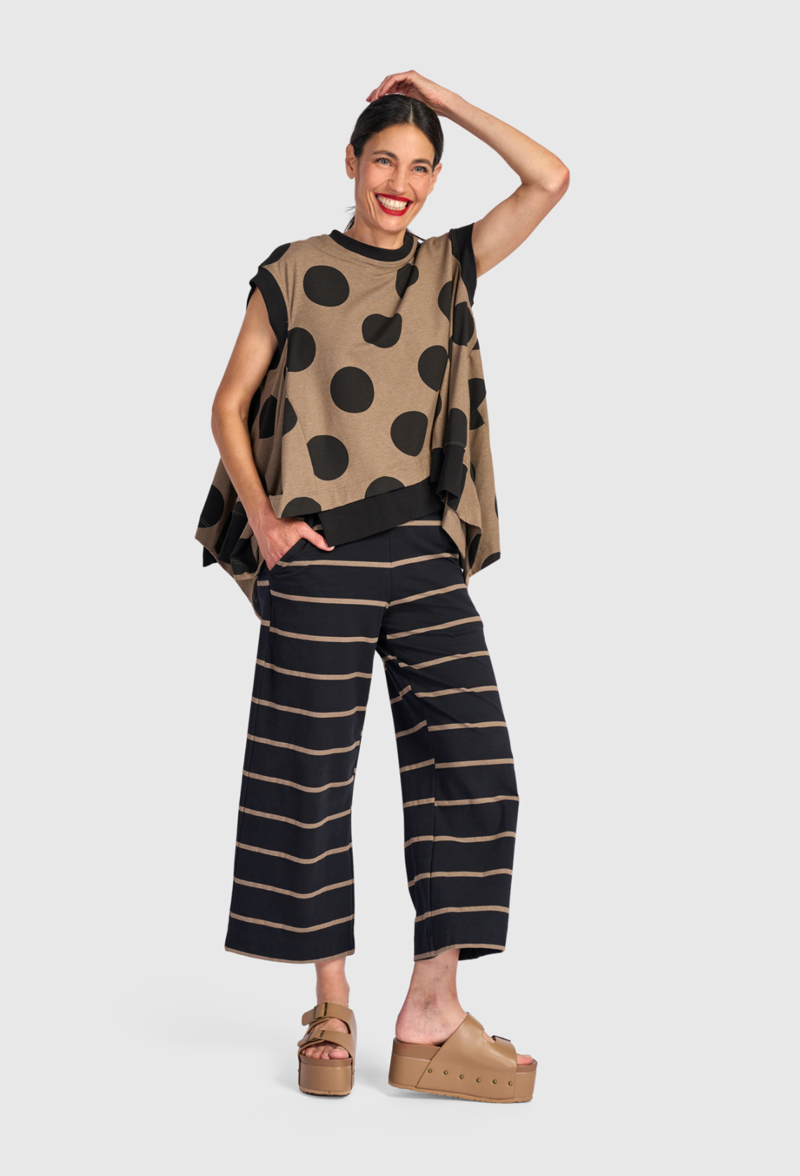 ALEMBIKA Cotton-Knit Top - UT339S - SPOTS