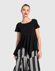 ALEMBIKA Cotton-Knit Top - UT323B - BLACK
