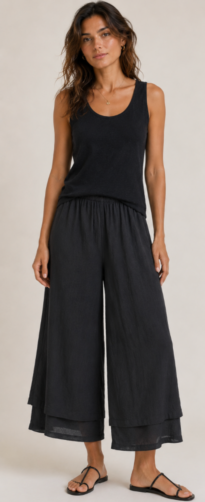 Color Me Cotton CMC Crushed Cuprotine Solid Parachute Crop Pant - C9936