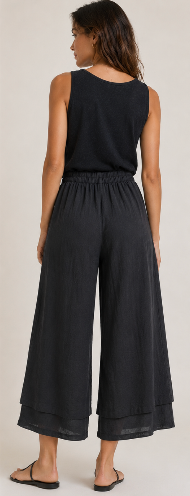 Color Me Cotton CMC Crushed Cuprotine Solid Parachute Crop Pant - C9936