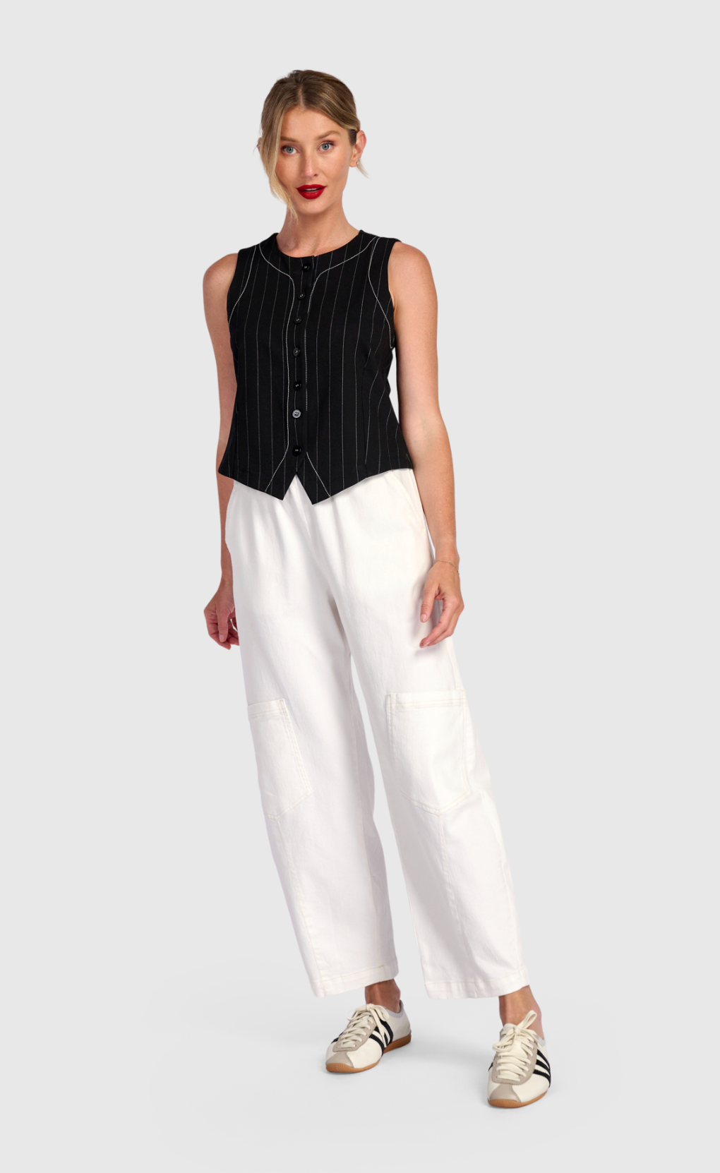 ALEMBIKA Jersey Vest - UJ335P - PINSTRIPES