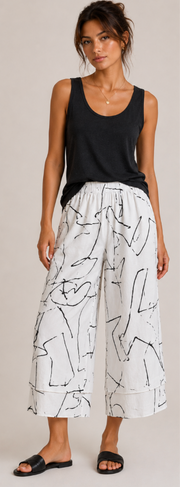 Color Me Cotton CMC Crushed Cuprotine Printed Parachute Crop Pant - CE9936 - EXPRESSIONS
