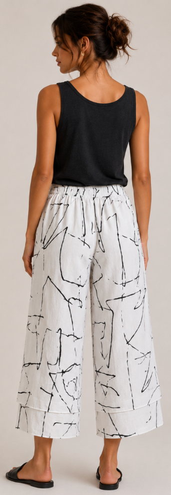 Color Me Cotton CMC Crushed Cuprotine Printed Parachute Crop Pant - CE9936 - EXPRESSIONS