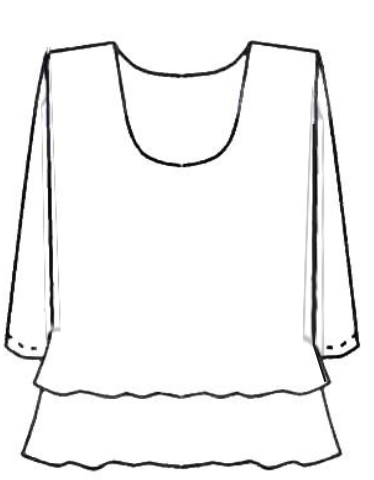 Color Me Cotton CMC Crushed Cuprotine Printed Ruffle Top - CE9999 - EXPRESSIONS