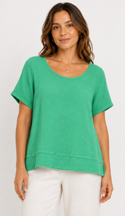 Color Me Cotton CMC Double Gauze Solid Double Band Top - DG0521