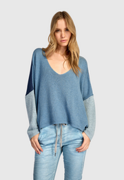ALEMBIKA Cotton-Knit Sweater - AS701B - BLUE