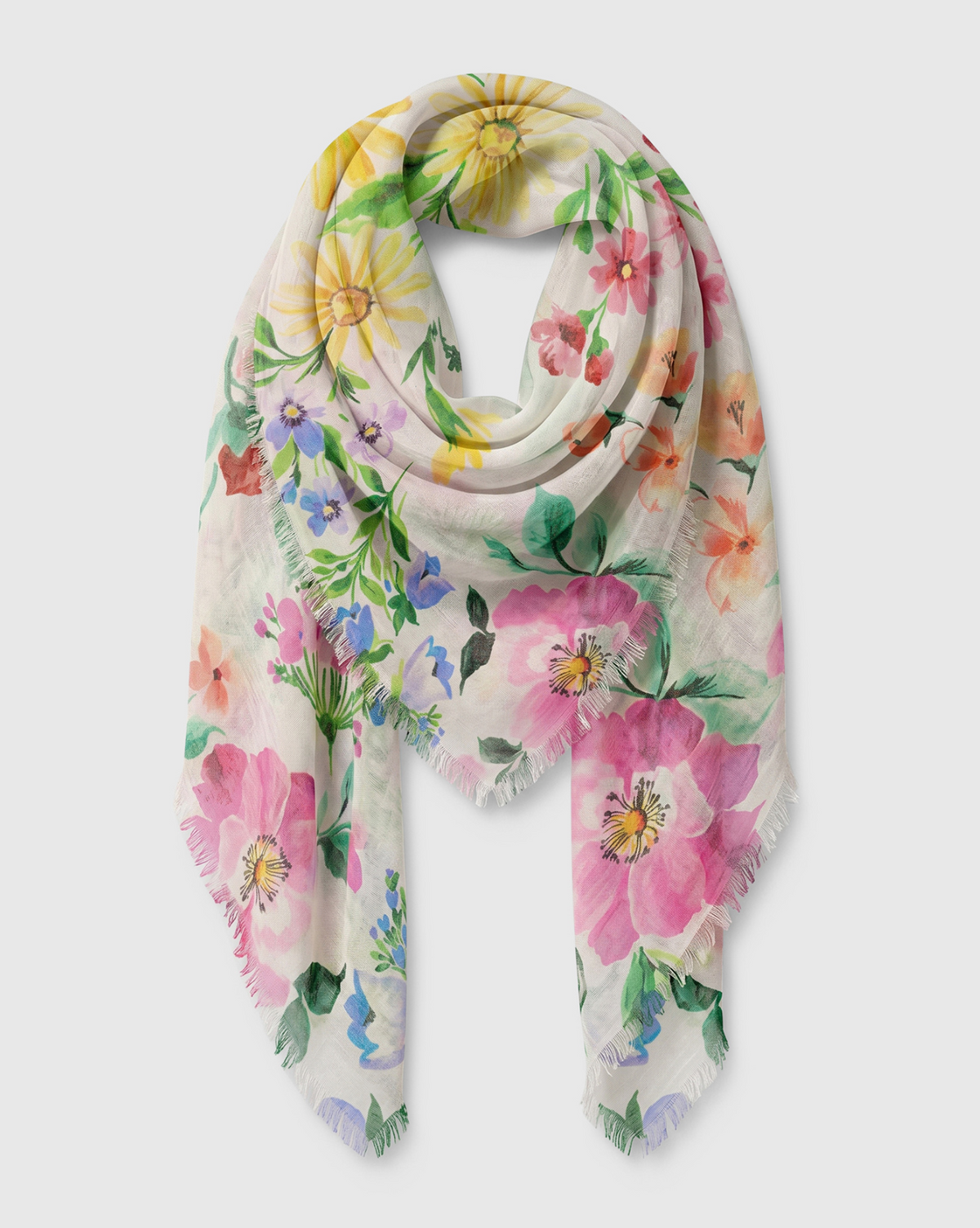 ALEMBIKA Linen Scarf - ASC14F - FLORAL