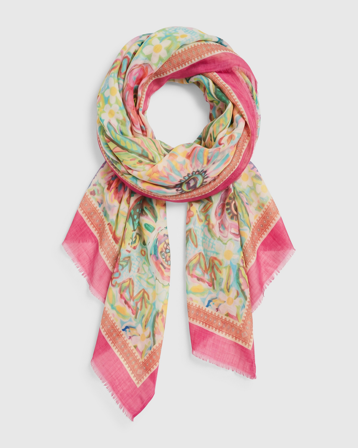 ALEMBIKA Modal Silk Scarf - ASC15F - FLORAL