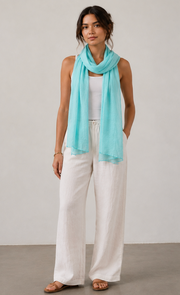 Color Me Cotton CMC Crushed Cuprotine Solid Shawl - C0000