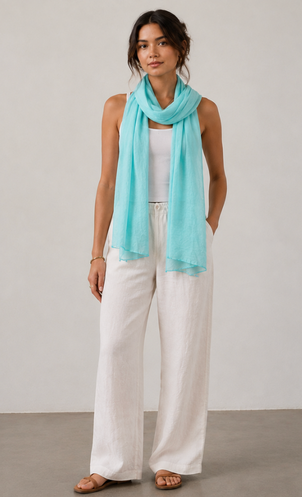 Color Me Cotton CMC Crushed Cuprotine Solid Shawl - C0000