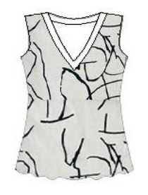 Color Me Cotton CMC Crushed Cuprotine V-Neck Printed Tank Top - CE1102 - EXPRESSIONS