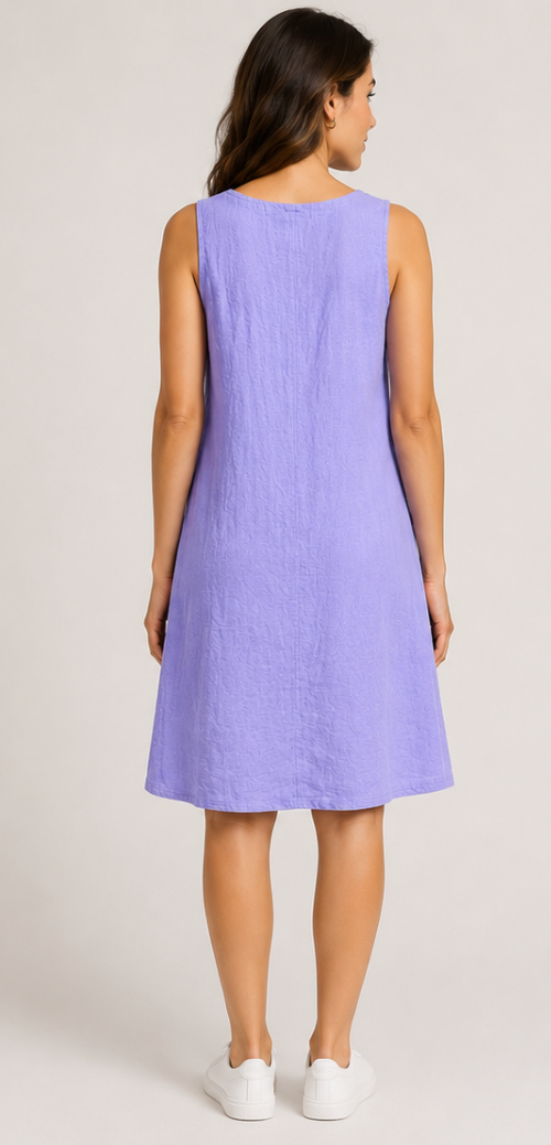 Color Me Cotton CMC Linen Sleeveless Solid Dress - 8848