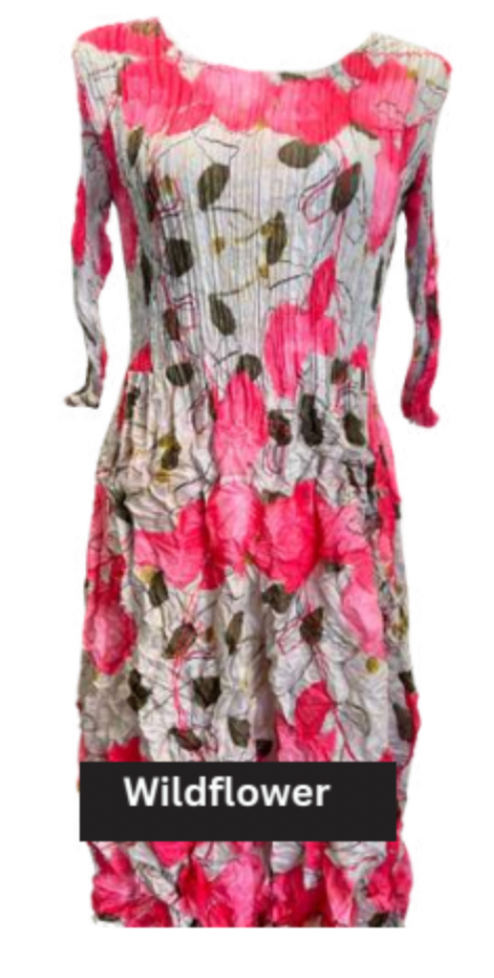Alquema 3/4 Sleeve Smash Pocket  Dress - WILDFLOWER