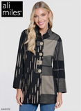 Ali Miles Jacquard Knit Button FT Jacket - A44535JM - BLKIVO