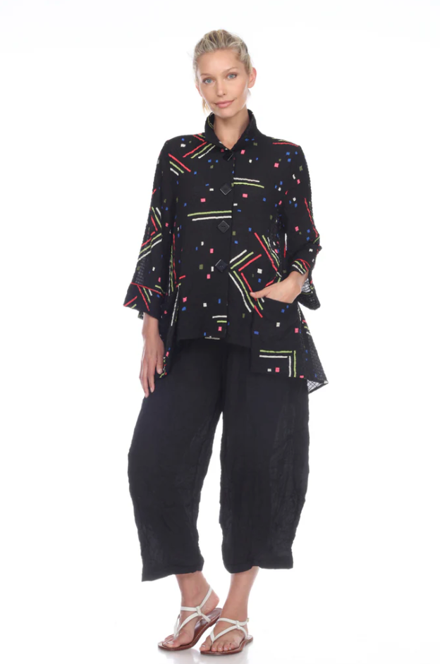 Moonlight Polka Dot & Stripe Jacket - 2743 BLACK CONFETTI