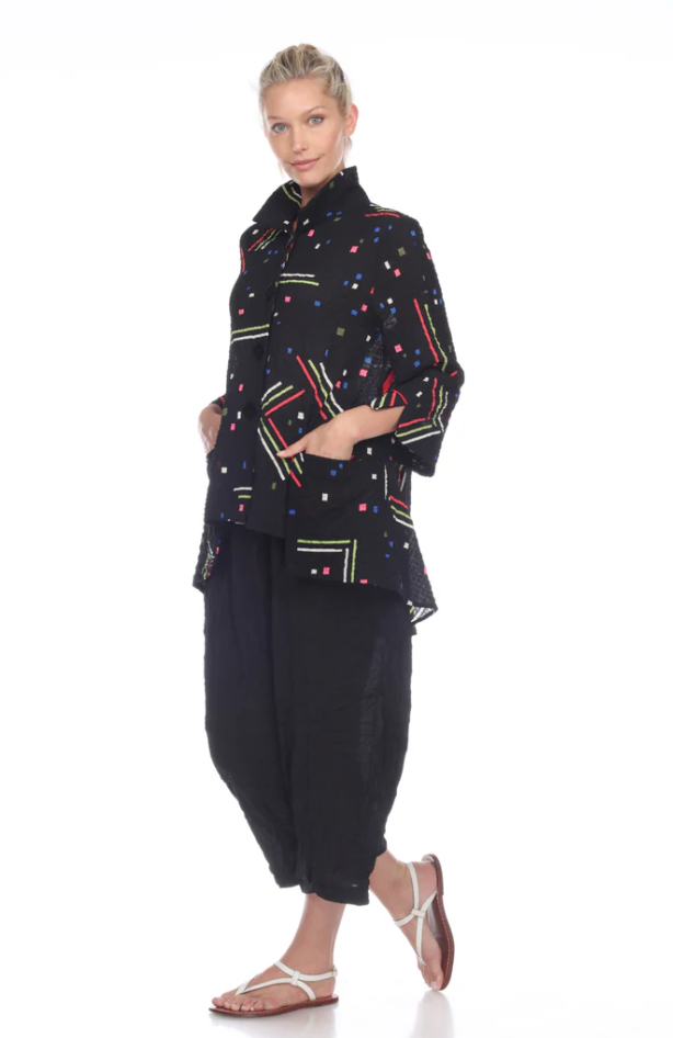 Moonlight Polka Dot & Stripe Jacket - 2743 BLACK CONFETTI