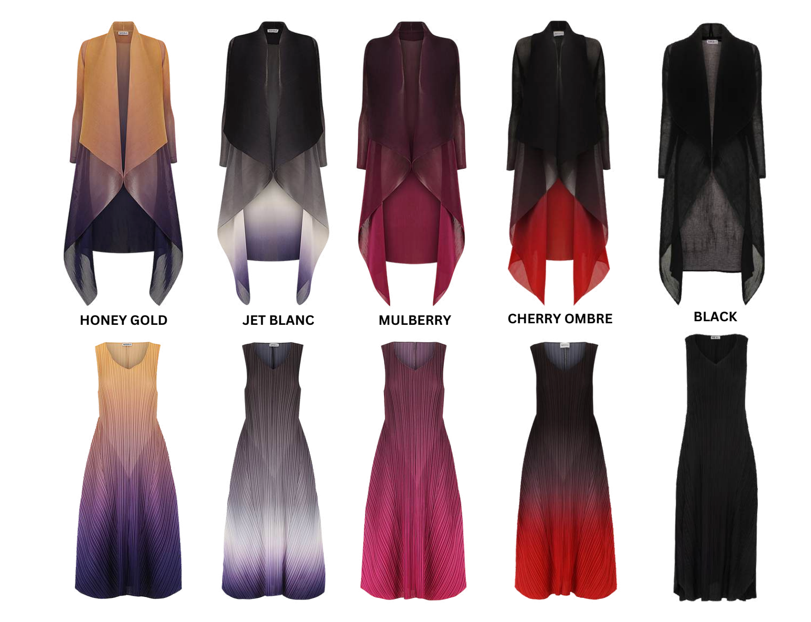 Alquema Long Estrella Dress - GOLD TO CHARCOAL