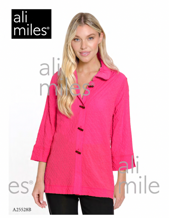 Ali Miles Woven Textured Button Front - A25528BM - 629-WTRMLN