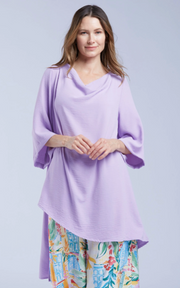 Sydney Project Ann Long Hi-Low 1/2 Sleeve Flowy Top - AFT1159 - LAVENDER