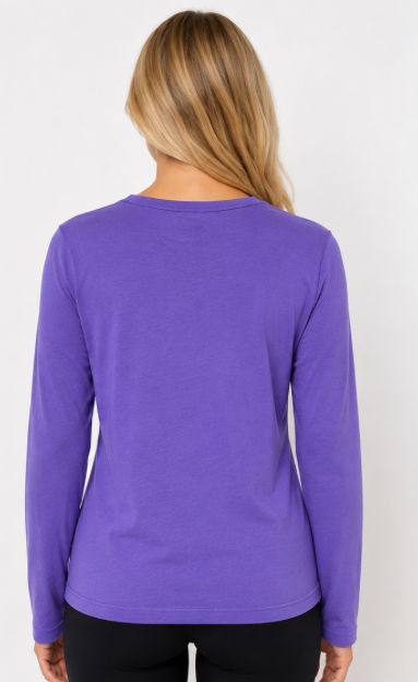 Prairie Cotton by CMC Soft Cotton Kitty Crew Neck Long Sleeve Top - 9225