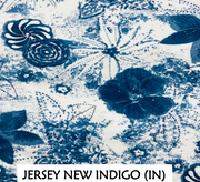 Prairie Cotton by CMC Printed 3/4 Sleeve Boat Neck Top - IN276/P - JERSEY NEW INDIGO