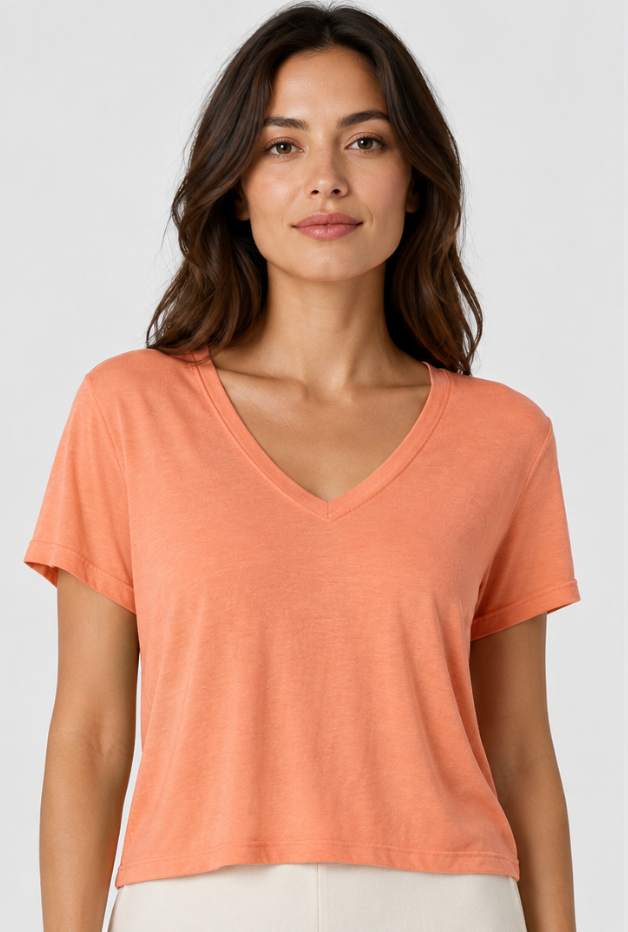 Prairie Cotton by CMC Prairie Lux Relaxed V-Neck Top - LX165