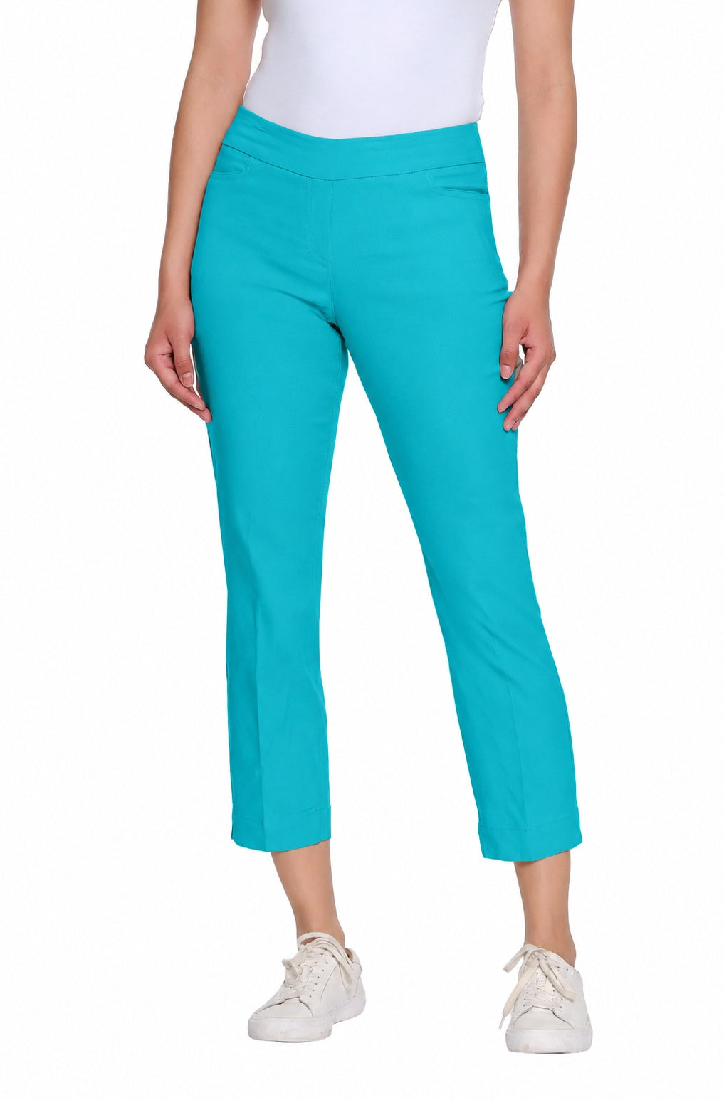 Slimsation Pull-On Crop Pant w/ Real Front & Back Pockets M12713PM - AQUA