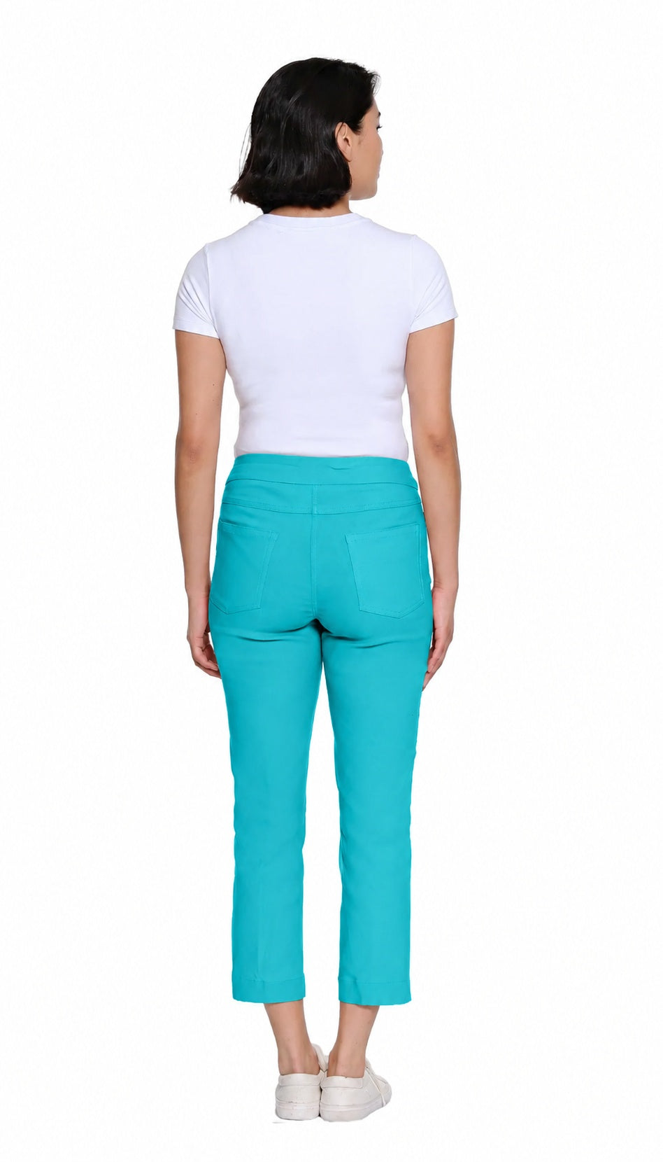 Slimsation Pull-On Crop Pant w/ Real Front & Back Pockets M12713PM - AQUA