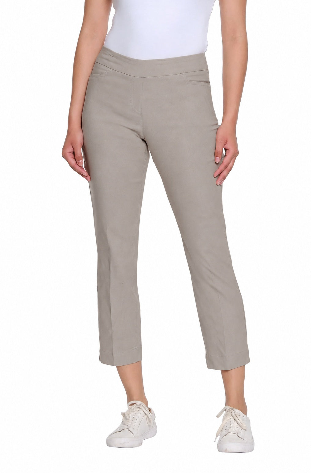 Slimsation Pull-On Crop Pant w/ Real Front & Back Pockets M12713PM - STONE